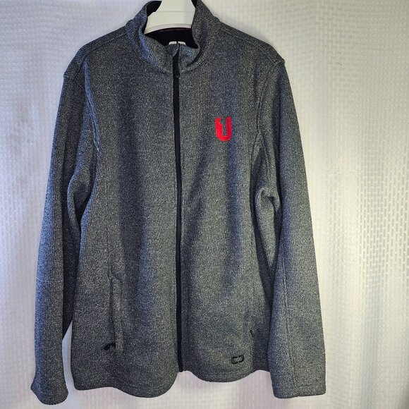 Ogio Gray Full-Zip Jacket With Red U Logo 2X-Large - Picture 1 of 8